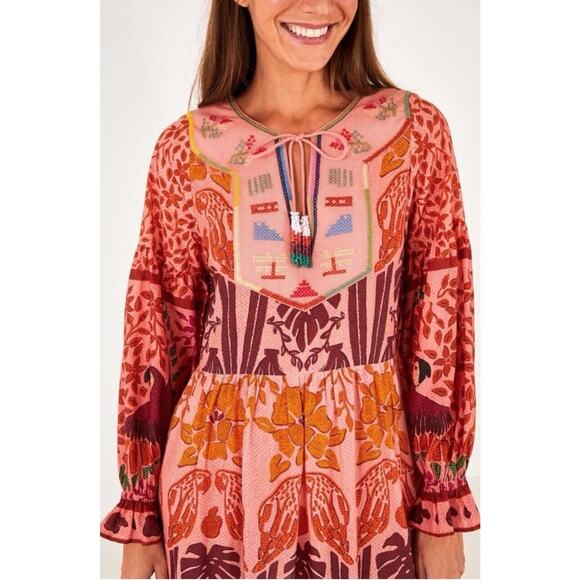 FARM RIO AINIKA MACAW MAXI DRESS Size LARGE - Picture 2 of 9